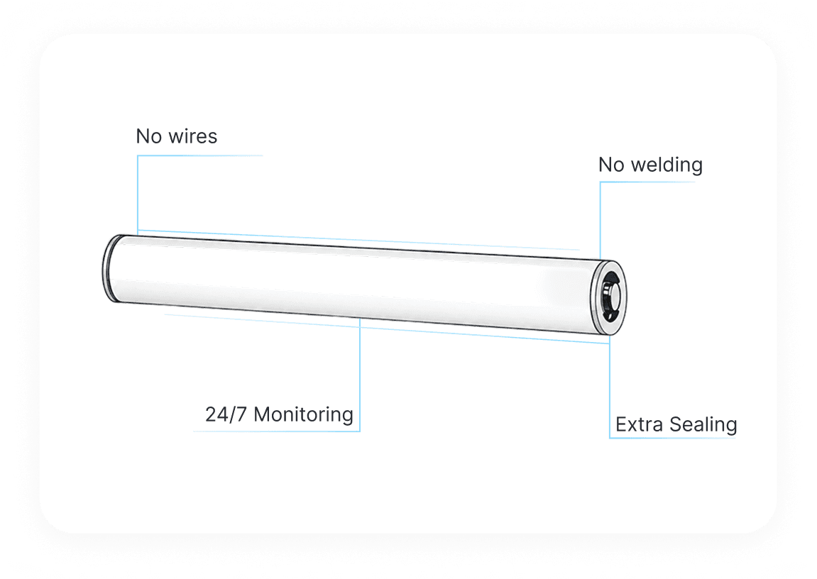 Smart Roller conveyor roller: no wires, no welding, 24/7 monitoring, extra sealing