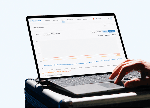 A manager reviewing roller metrics on the Smart Roller platform